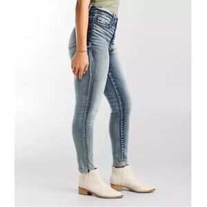 Buckle BKE Parker 29 High Rise Ankle Skinny Stretch Cuffed Blue Jeans ABK1892A